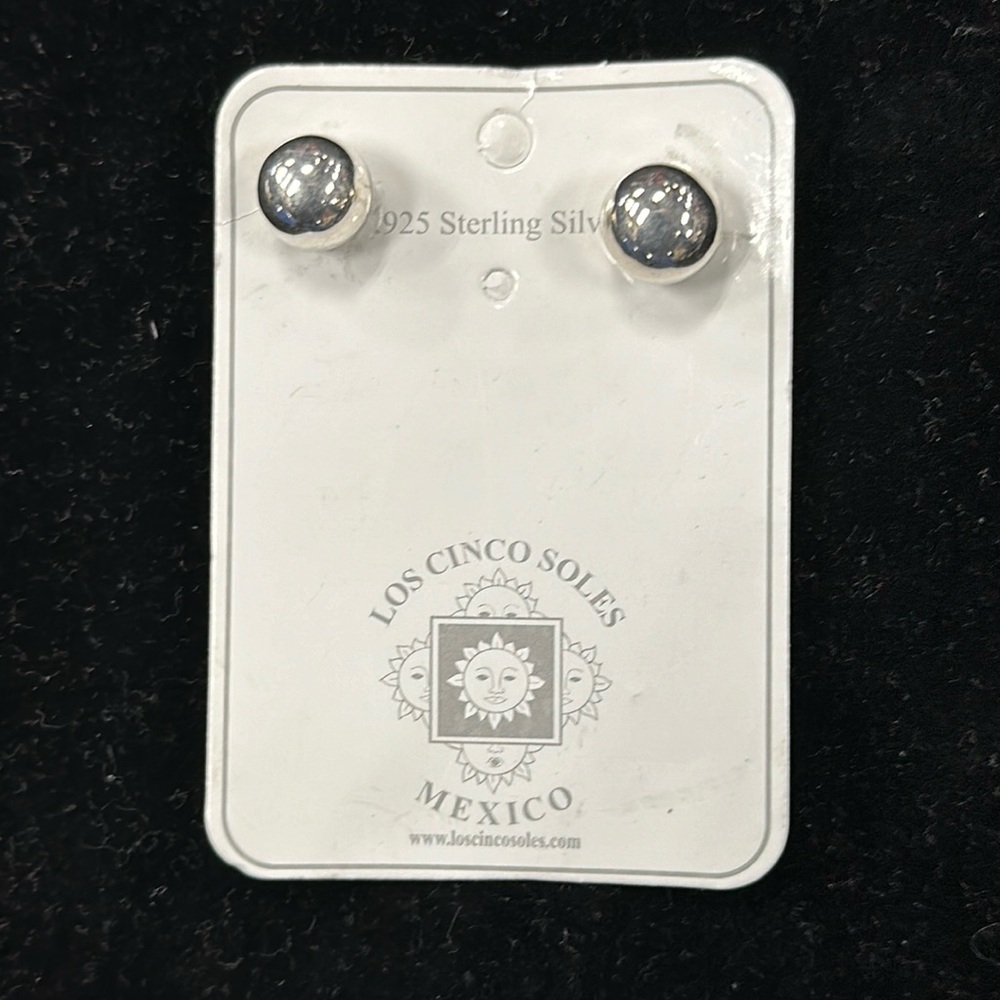 Los Cinco Soles 925 sterling silver ball earrings.